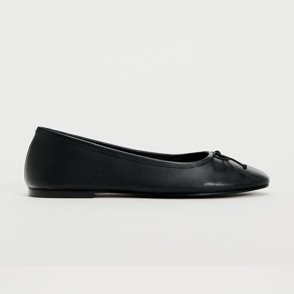 ZARA LEATHER BALLET FLATS - Picture 2 of 10